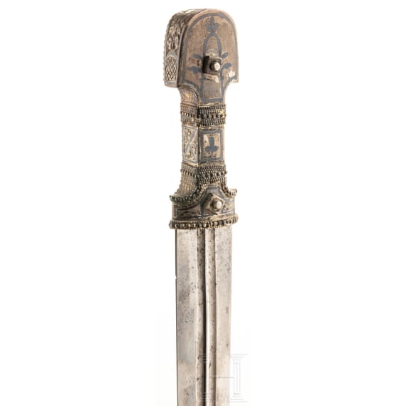 A silver-mounted Caucasian kinjal, 19th century