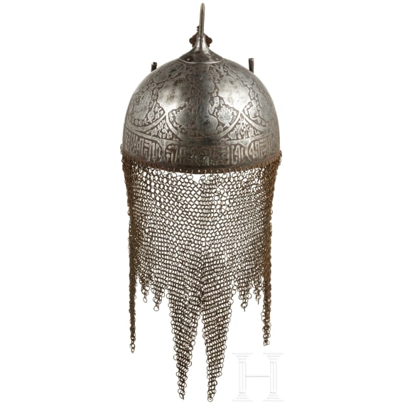 Geätzter Helm (Kulah Khud), Persien, 19. Jhdt.