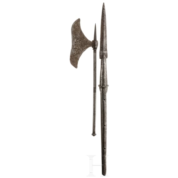 An Indian lancehead and axe, 19th century