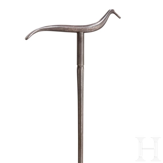 An Indian iron fakir's stick, 18th/19th century