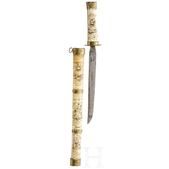 A Japanese bone tanto, Meiji period