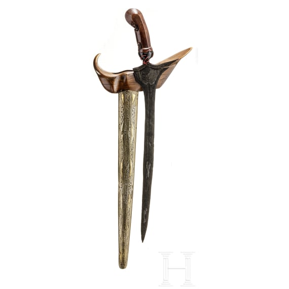 A Javanese kris, Yogyakarta, blade from the 18th century, hilt and scabbard later