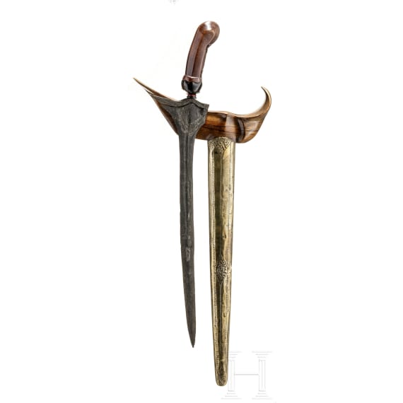 A Javanese kris, Yogyakarta, blade from the 18th century, hilt and scabbard later