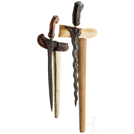 Two Indonesian kerises, 20th century