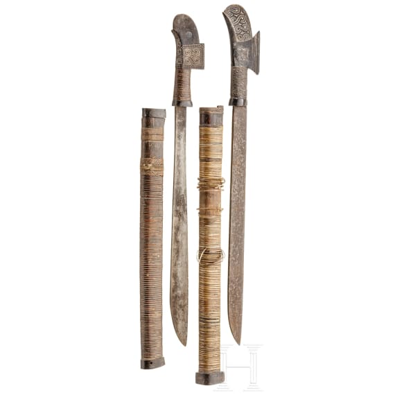 Two Malaysian Klewang, circa 1900
