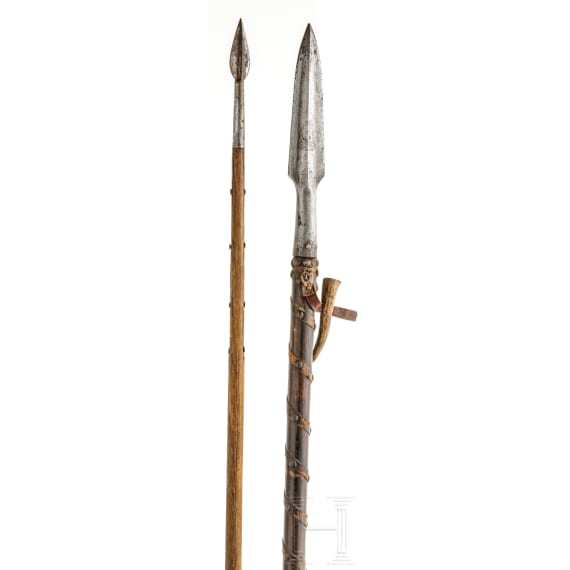 A part of a German pike and a boar spear, 17th and 19th century