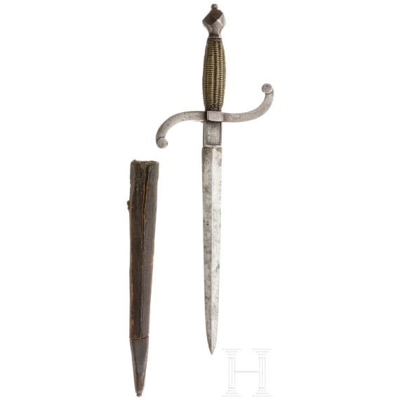 Linkshanddolch im Stil des 17. Jhdts., aus alten Teilen zusammengestellt