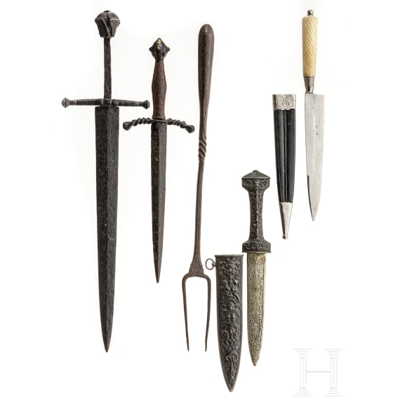 Kleine Sammlung Messer und Dolche, 16. bis 20. Jhdt.
