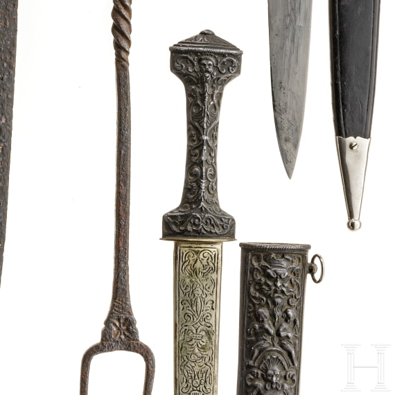 Kleine Sammlung Messer und Dolche, 16. bis 20. Jhdt.