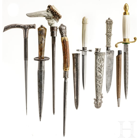 A small collection of daggers, 19th century