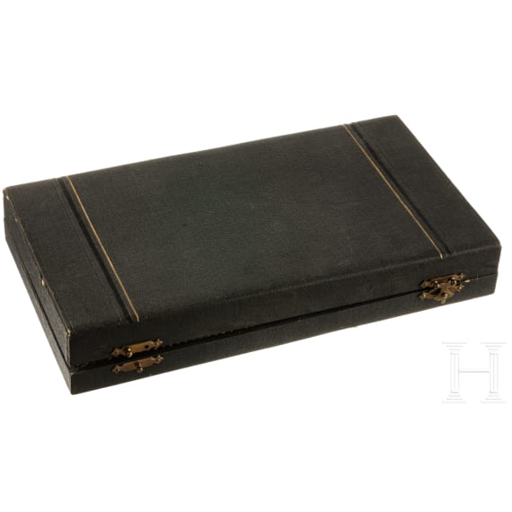 Vierteiliges Prunk-Servierbesteck in Etui, E. Sch&uuml;rmann & Co., Frankfurt, um 1900