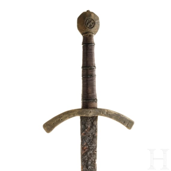 A knightly sword, collector's replica using an older blade