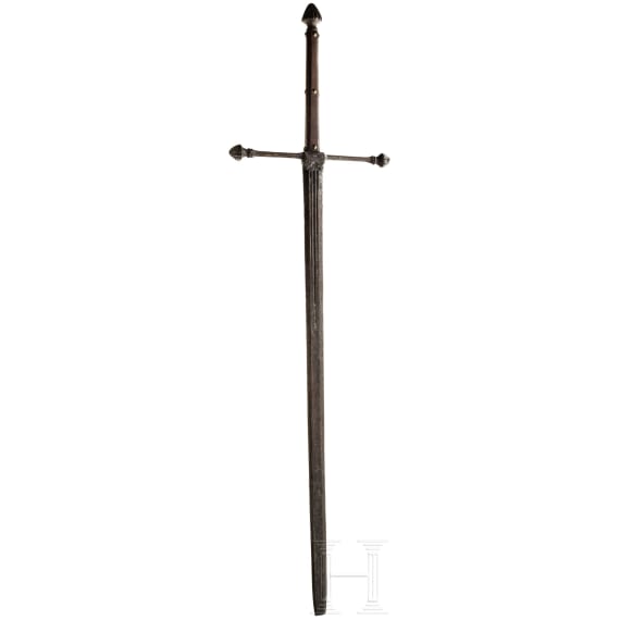 A two-handed sword, collector's replica in the style of the 16th century