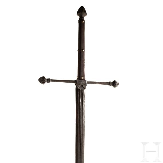 A two-handed sword, collector's replica in the style of the 16th century