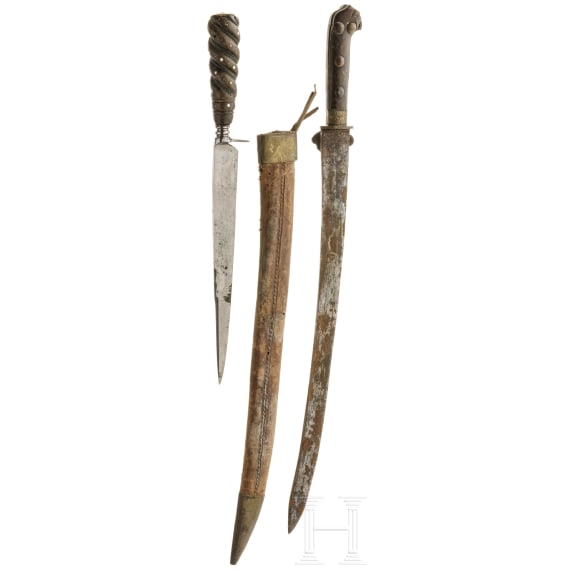Jagdplaute, deutsch und Dolch, S&uuml;ditalien, 18. Jhdt.