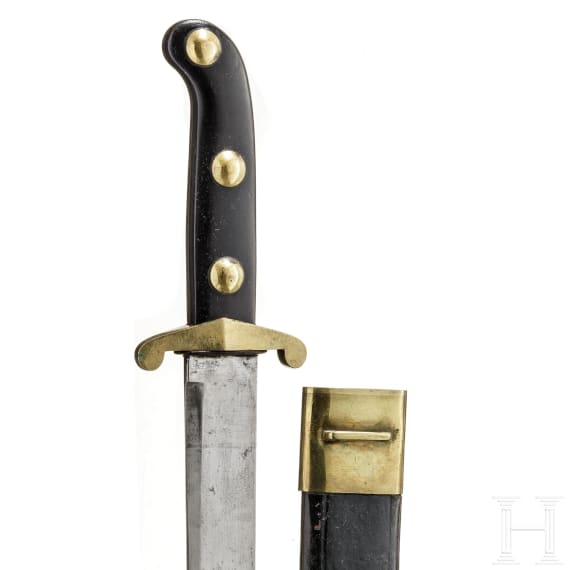 Hirschf&auml;nger mit Ebenholzgriff, europ&auml;isch, Mitte 19. Jhdt.