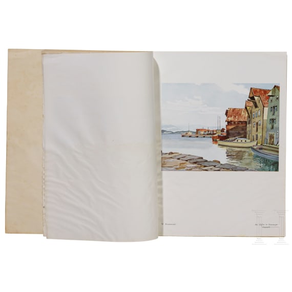 Willi Engelhardt - vier Kartonplatten mit Werbe- und Reklamebl&auml;ttern sowie Briefk&ouml;pfen, mit Pschorr-Br&auml;u, Gretchen-Post, Dix-Film M&uuml;nchen, sowie ein Sonderdruck "Soldaten und K&uuml;nstler", 1941
