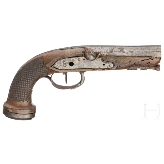 Vier Perkussionspistolen und ein osmanisches Holster, 19. Jhdt.
