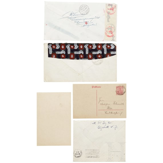 Zwei Briefkuverts von Bord des Luftschiffes LZ 129 "Hindenburg", 1936, sowie der "Graf Zeppelin", 1928