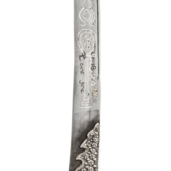 Silbereingelegter Yatagan, osmanisch, datiert 1783