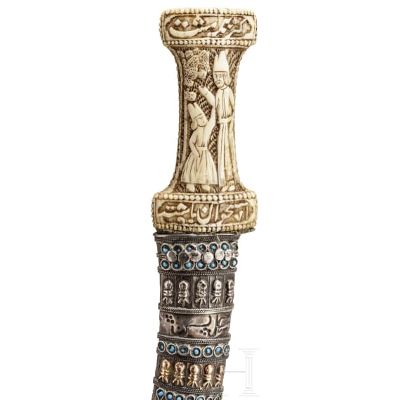 A Persian khanjar with silver scabbard, 1st half of the 19th century