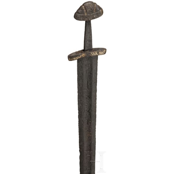 A Scandinavian Viking sword with "INGELRII" blade, 10th century