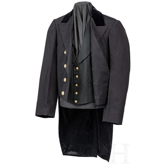A Russian parade tailcoat and waistcoat of a court servant from the reign of Tsar Alexander II, circa 1870