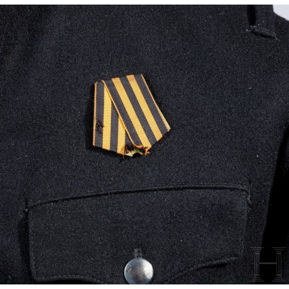 Two tunics for Russian officers and NCOs of the White Army and a tunic for a Russian Statskiy Sovetnik, between 1905 and 1919