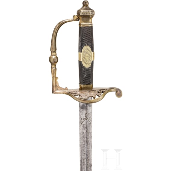 A presentation sword from Pope Pius IX to Franz Xaver Heinrich Maria Graf von Korff vulgo Schmising-Kerssenbrock (1781 - 1850)