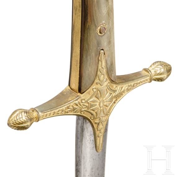 A sabre à la mameluke, probably for staff officers of the light cavalry, mid-19th century