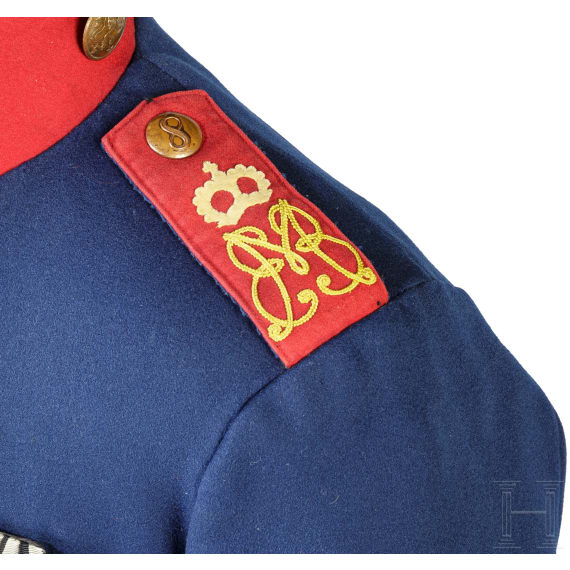 A helmet and tunic for privates in the Royal Bavarian 2nd Infantry Regiment "Kronprinz"