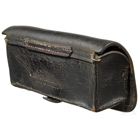 A shako, a bugle and a cartouche box of Mecklenburg troops, circa 1848 - 1900