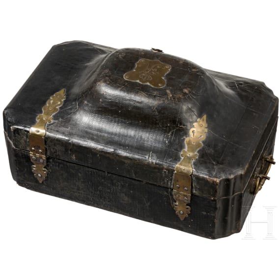 A leather casket for a snuff box of Friedrich II, King of Prussia, circa 1770