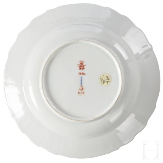 Emperor Wilhelm II - six Neuosier KPM plates from the royal dinner service, 1891 - 1910