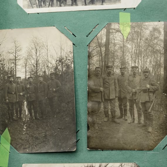 Gefreiter Küstner vom Landwehr-Infanterie-Regiment Nr. 26 - Fotoalbum, Pfeife und Urkunde, 1914 - 1917
