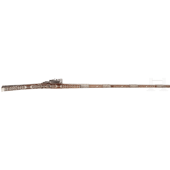 Silbermontiertes Miqueletschloss-Gewehr, Algerien, datiert 1829