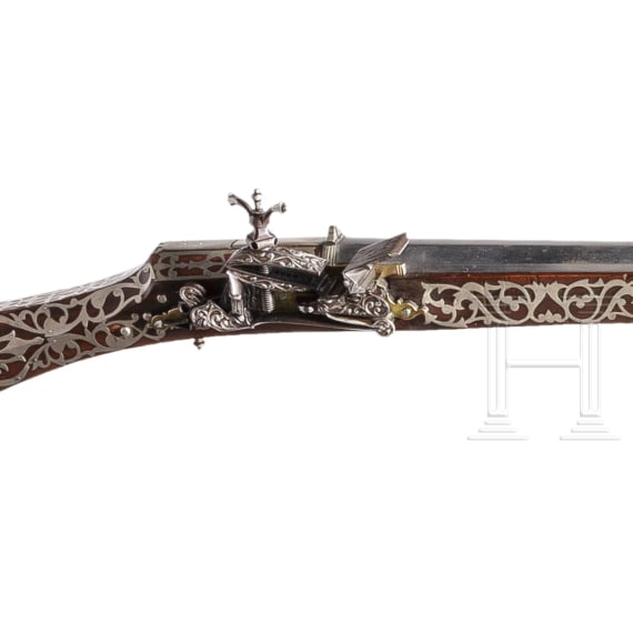 Silbermontiertes Miqueletschloss-Gewehr, Algerien, datiert 1829