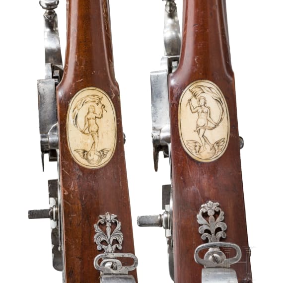 A pair of southern German wheellock rifles with bone veneer, circa 1680