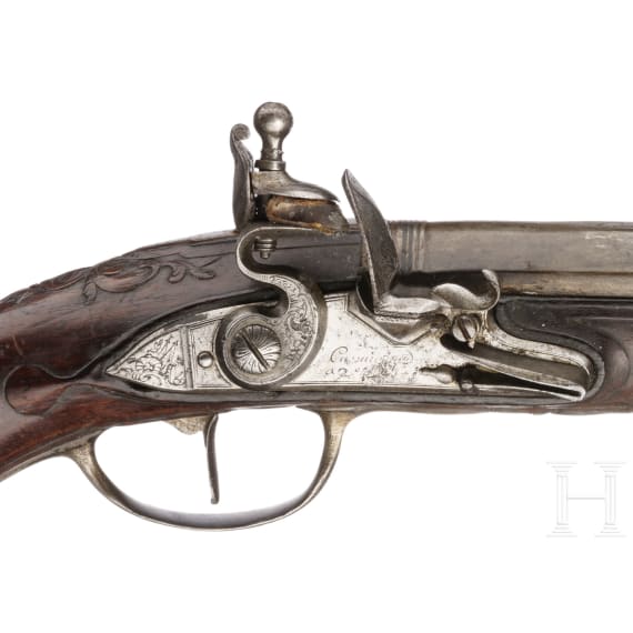 A French flintlock pistol by Cassaignard, Nantes, circa 1760