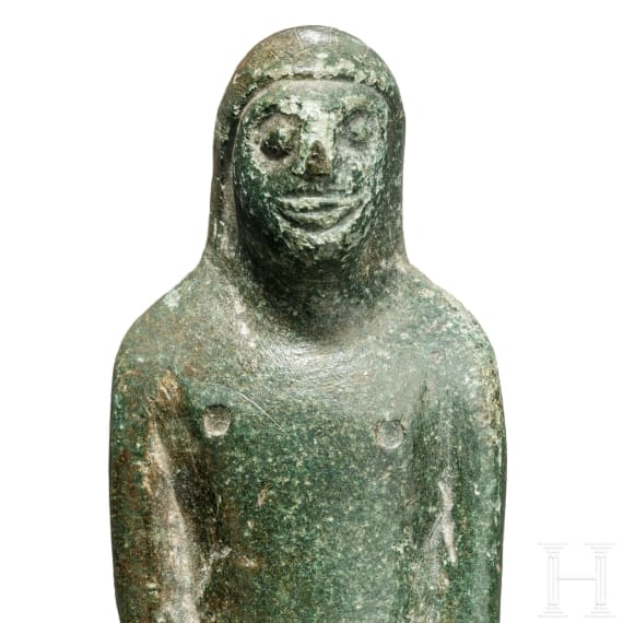 An Etruscan bronze kore, 5th century B.C.