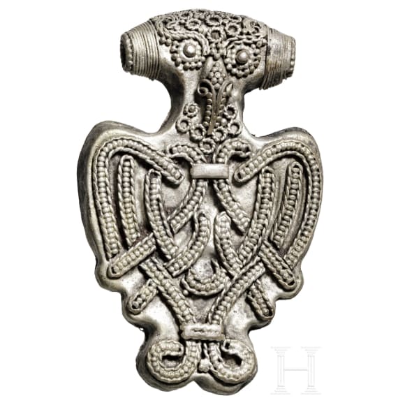 Filigranverzierter Vogelanhänger aus Silber, wikingisch, 1. Hälfte 10. Jhdt.