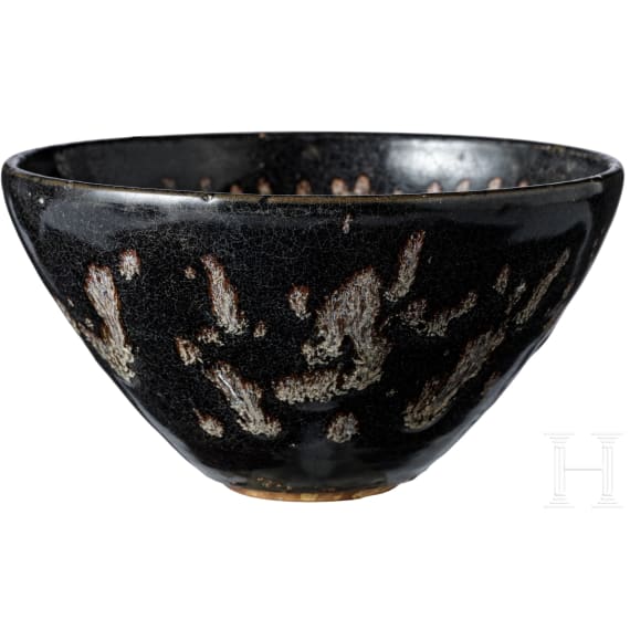 Sehr seltene Teeschale, bemalt im Jizhou-Tixi-Stil, südliche Song-/Yuan-Dynastie, 13. - 14. Jhdt.