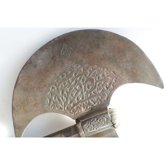 A Persian full-metal axe, 19th century