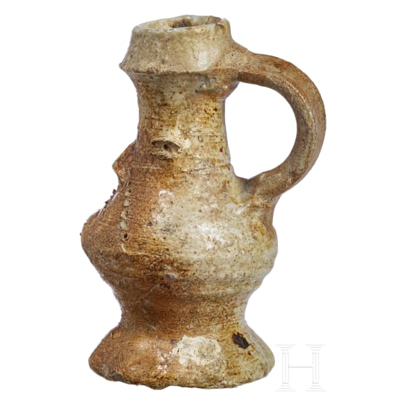 A small brown-glazed Bartmann's jug, Raeren, circa 1500