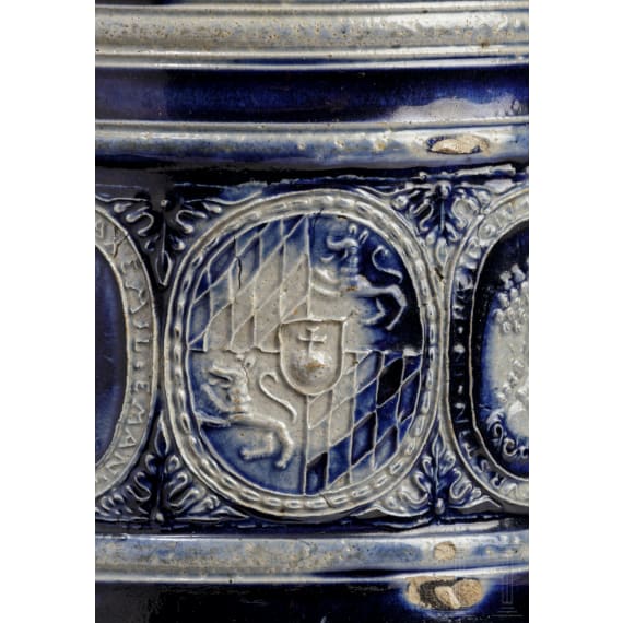 A salt-glazed stoneware jug, Westerwald, circa 1700