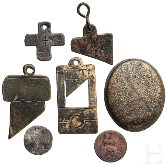 Seven French and British execution marks, 18th - 19th century