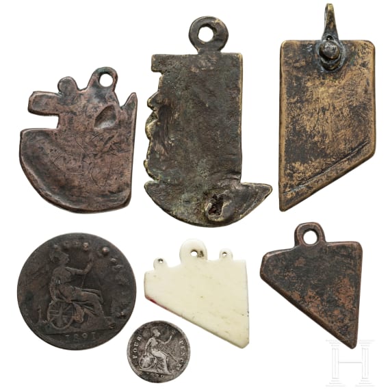 Seven French and British execution marks, 18th - 19th century