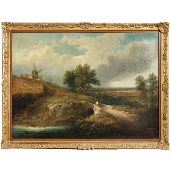 Landschaft mit M&uuml;hle, Spanien/Italien, 19. Jhdt.