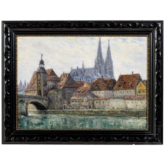 Karl Freytag (1867 - 1926) - Gem&auml;lde "Regensburg", datiert 1922