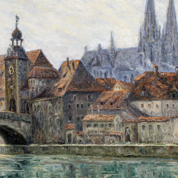 Karl Freytag (1867 - 1926) - Gem&auml;lde "Regensburg", datiert 1922